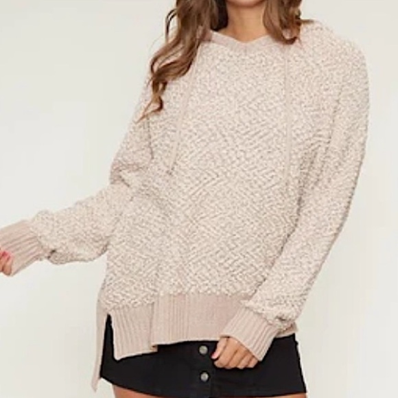 Knox Rose Popcorn Knit Hooded Sweater - Picture 2 of 7